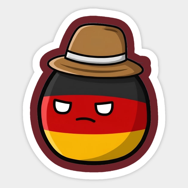 Germany Unhappy Vacation Hat Sticker by Polandball World